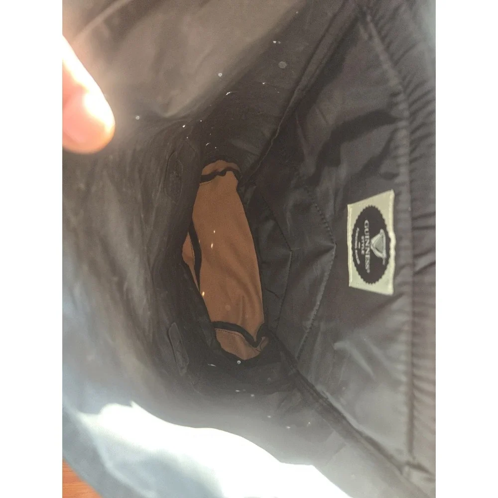 NWT Guinness Black Roll Top Backpack Brown Suede Base Laptop Travel Bag OS